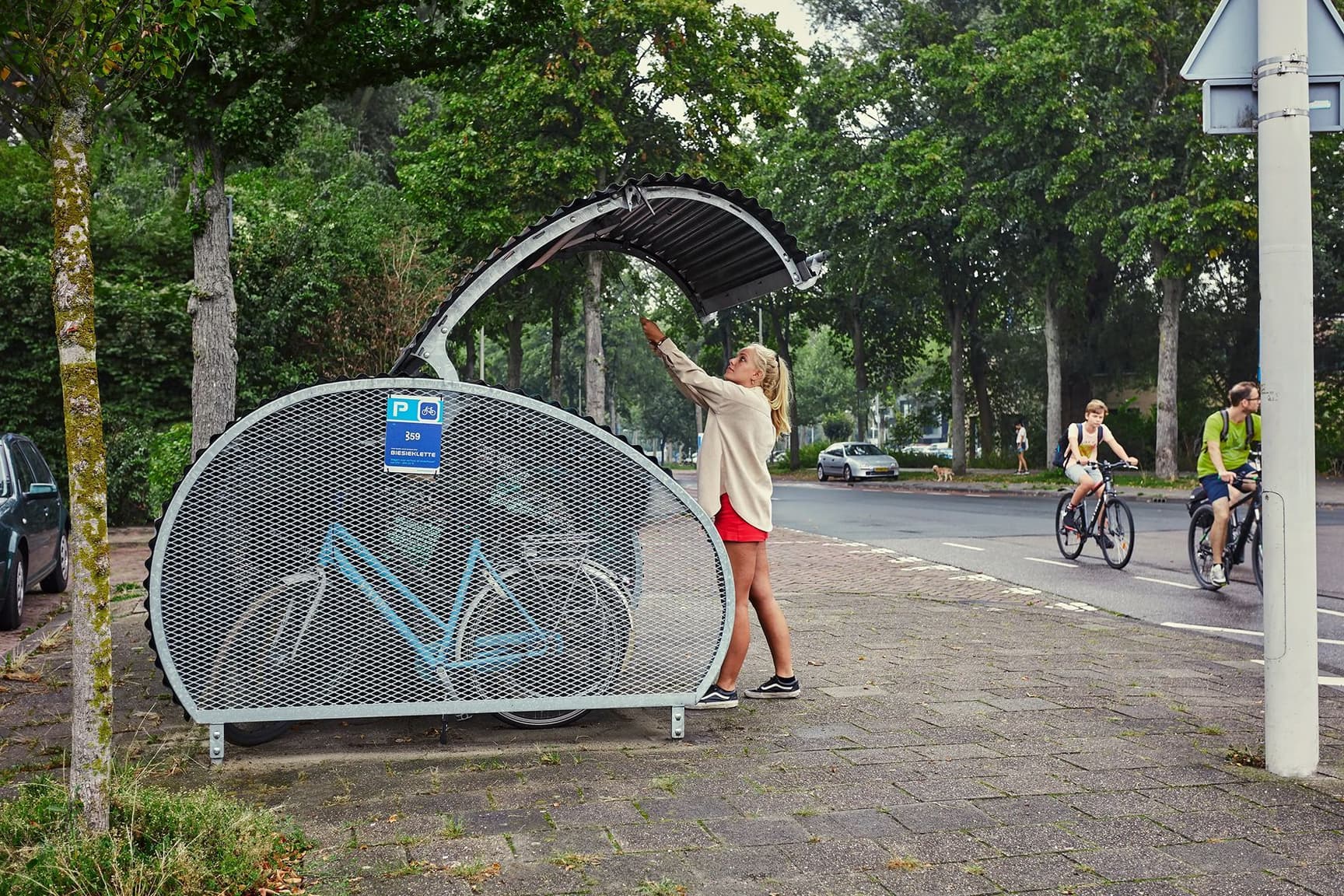 The bike hangar built for secure community parking.