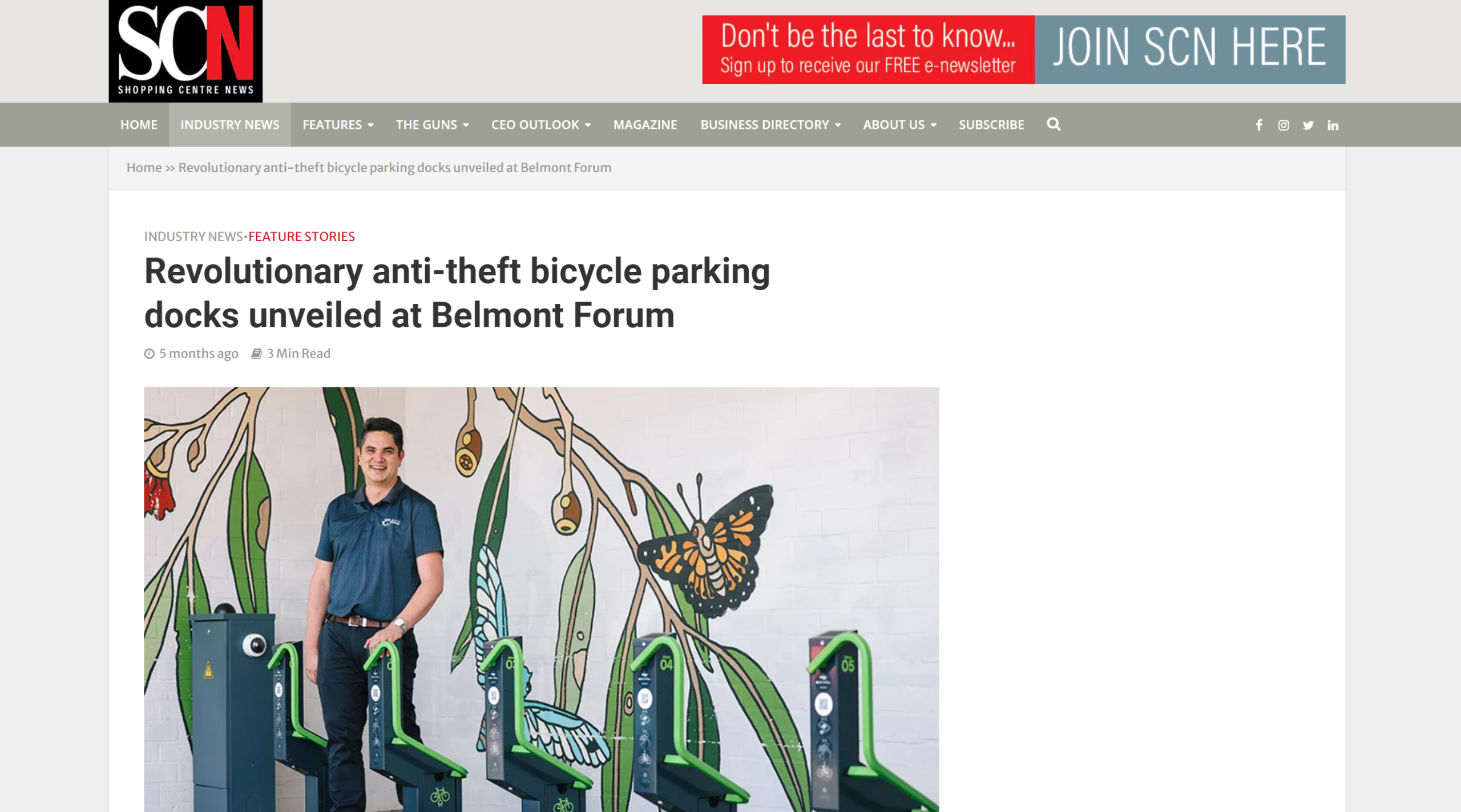 Revolutionary anti-theft bicycle parking docks unveiled at Belmont Forum