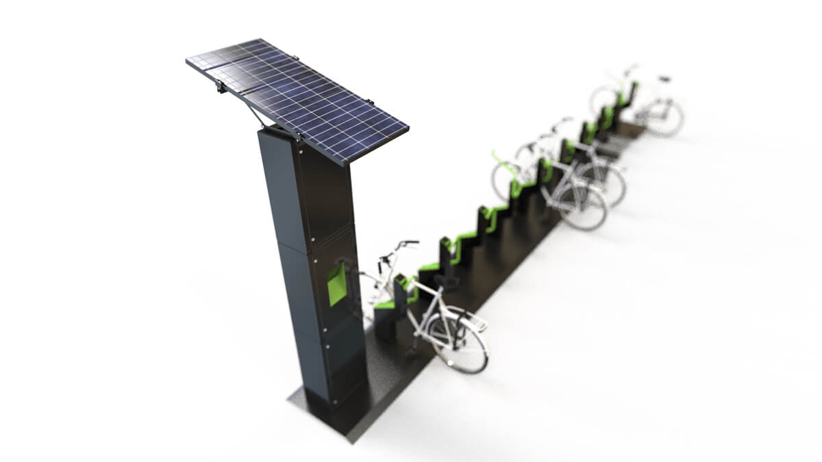 Solar panel option for bike barking