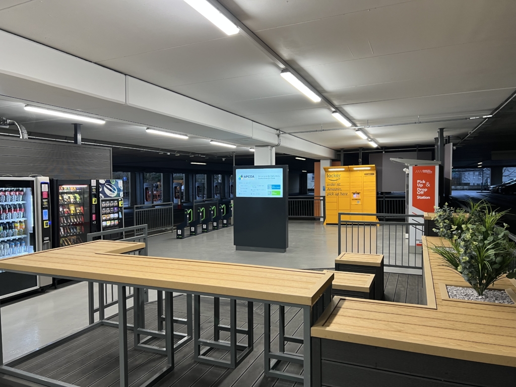 APCOA opened its first UK Urban Mobility Hub to the public at St Catherine’s Walk Car Park in the Welsh town of Carmarthen
