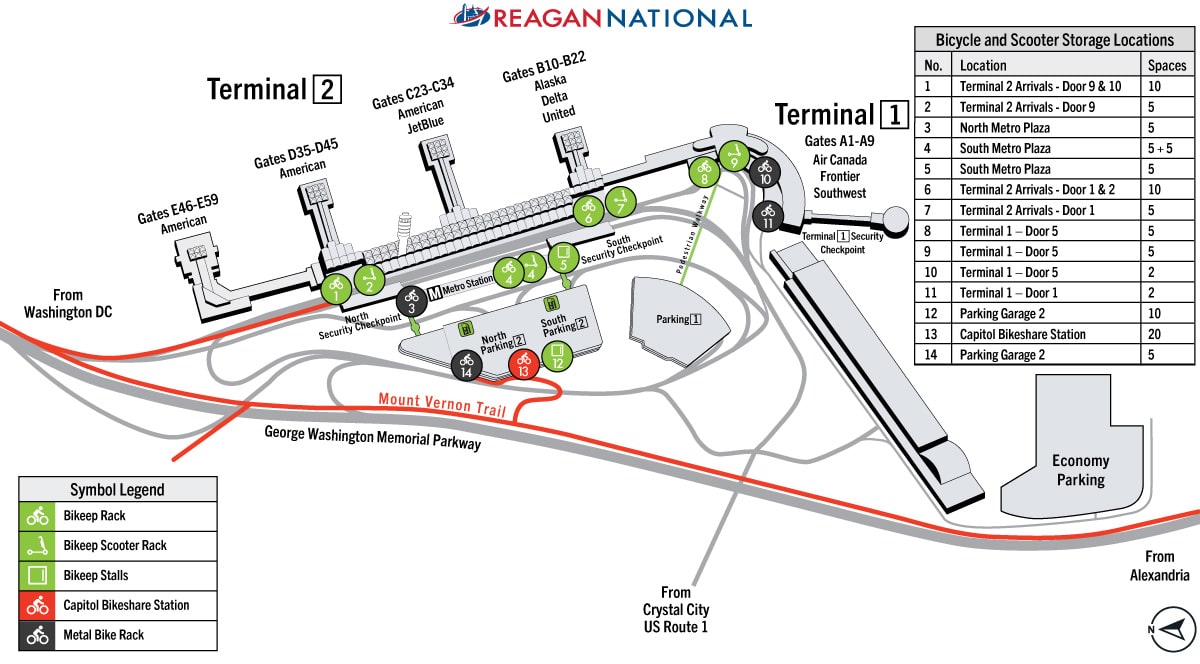 bike parking guide airport