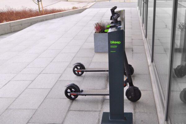 Side view of our new e-scooter station