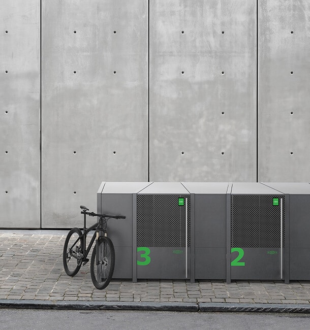 Metal bike lockers